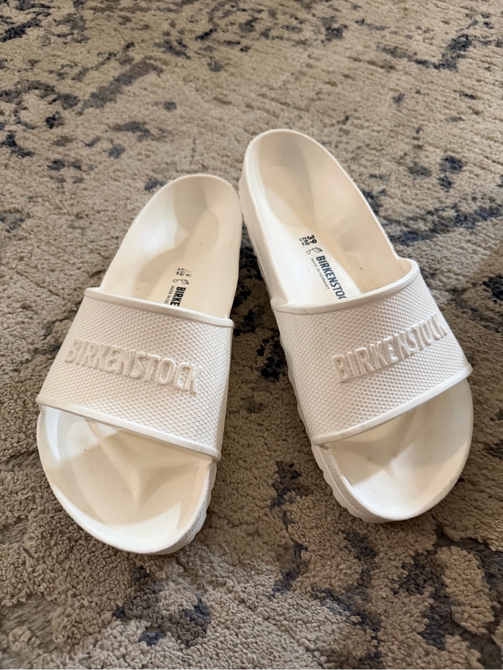 Birkenstock White Slide Sandals